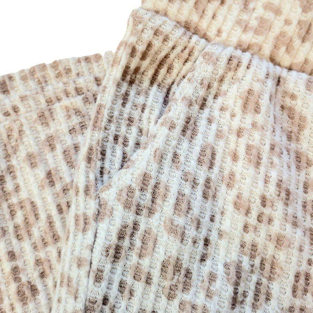 Womens XL Love fire leopard print crop top wide leg comfy winter sleepwear set - Picture 9 of 9